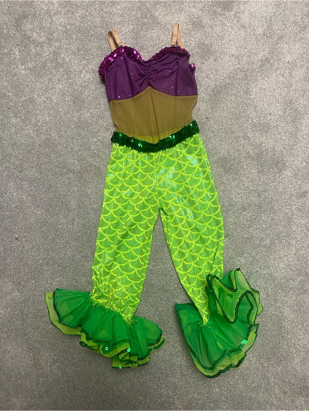 Kids Purple & Green Mermaid Costume Bodysuit